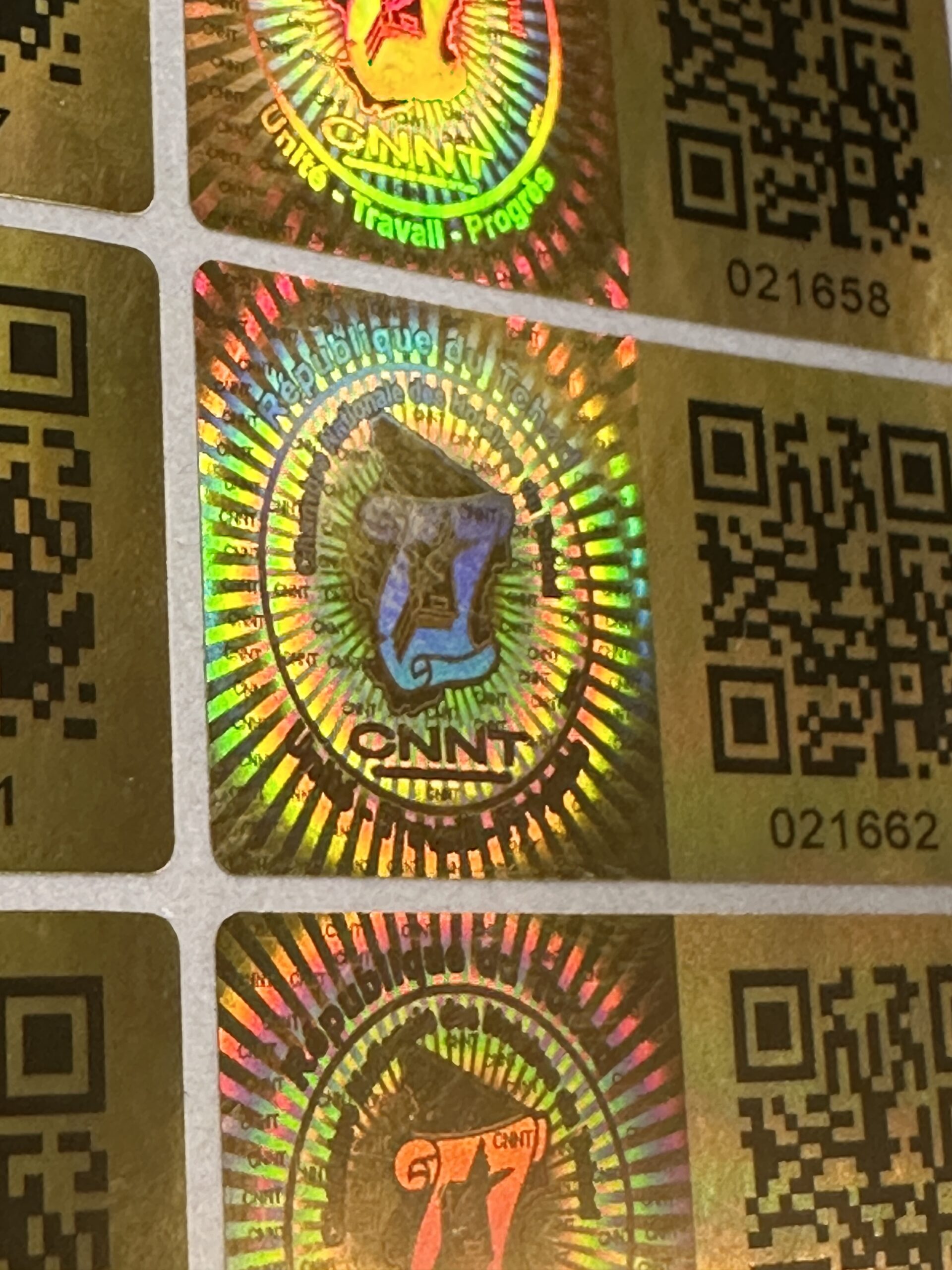 Hologramme sécurisé — Tchad CNNT